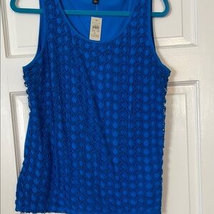 Blue Sleeveless Lace Top